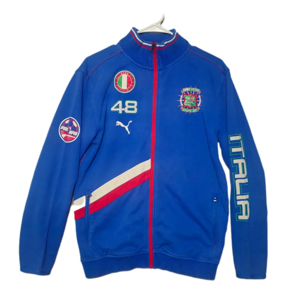 Puma Italy FIGC Track Jacket Youth Blue 2014 World Cup Era Italia Zip Up PB4926